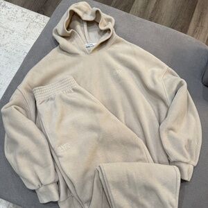 plush pants and hoodies